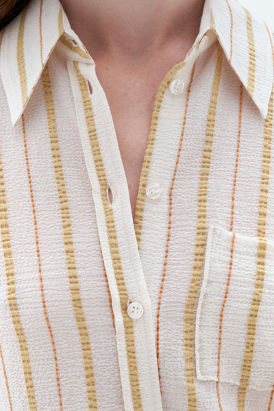 Filippa K Seersucker Stripe Shirt In White