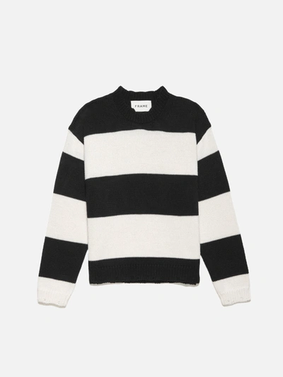 Shop Frame Striped Sweater Noir/white Wool