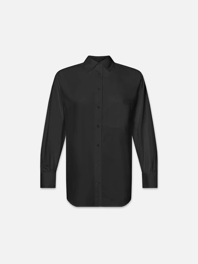 Shop Frame The Borrowed Pocket Shirt Black Cotton