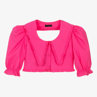 Shop Fun & Fun Girls Fuchsia Pink Cotton Blouse