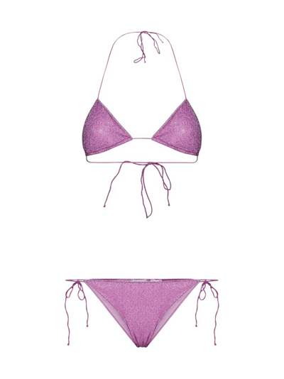 Shop Oseree Oséree Lumière Triangle Bikini Set In Purple