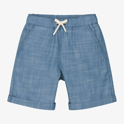 Shop Bonpoint Boys Blue Cotton Drawstring Shorts
