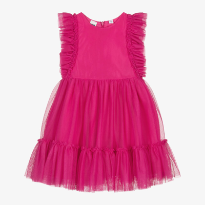 Shop Ido Baby Girls Pink Tulle Ruffle Dress