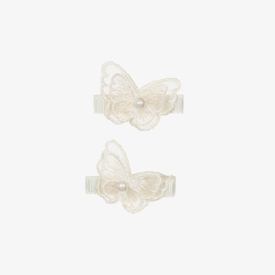 Shop Cute Cute Girls Ivory Butterfly Hair Clips (2 Pack)