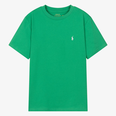Shop Ralph Lauren Teen Boys Green Embroidered Pony T-shirt