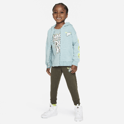Shop Nike Sportswear "art Of Play" French Terry Full-zip Set Toddler 2-piece Set In Brown