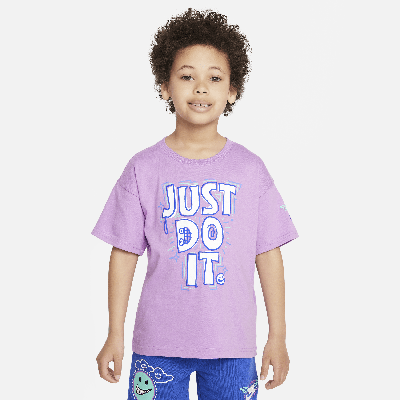 Shop Nike Sportswear "art Of Play" Relaxed Graphic Tee Little Kids T-shirt In Purple