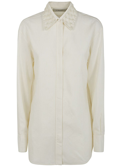 Shop Golden Goose Deluxe Brand Long Sleeved Embellished Shirt In White