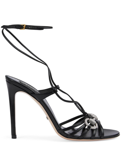 Shop Gucci Black Horsebit-embellished Sandals
