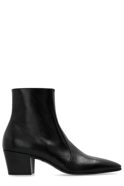Shop Saint Laurent Vassili Zipped Boots In Black