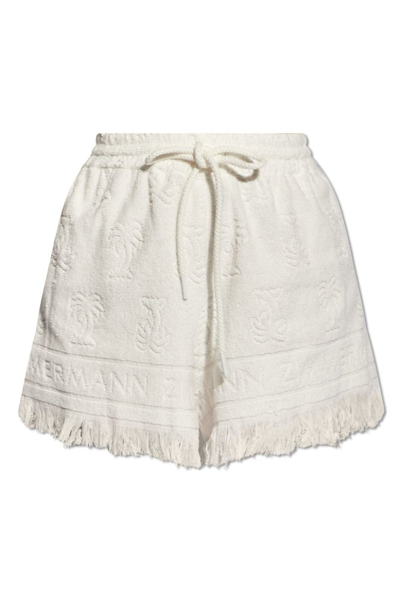Shop Zimmermann Alight Drawstring Shorts In White