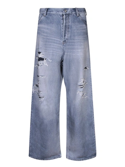 Shop Balenciaga Blue Cotton Jeans