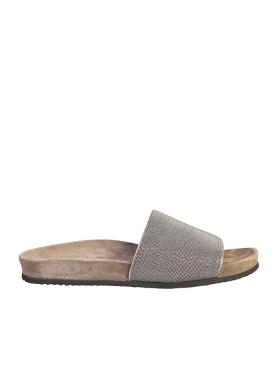 Shop Brunello Cucinelli Leather Sandals In Neutrals