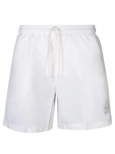 Shop Brunello Cucinelli Nylon Swimsuit In White
