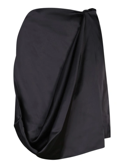 Shop Jw Anderson Black Satin Skirt