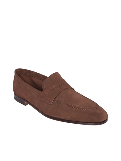 Shop Church's Suede Leather Loafer In Grey