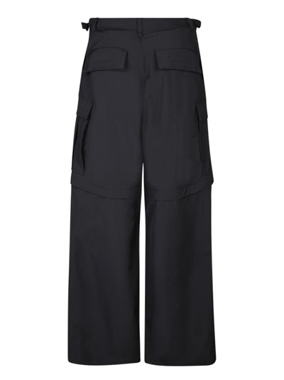 Shop Balenciaga Oversize Ripstop Trousers In Black