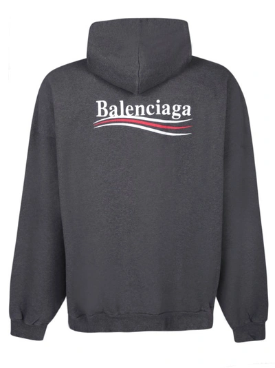 Shop Balenciaga Grey Cotton Hoodie