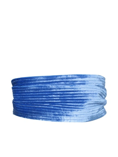 Shop Pierre-louis Mascia Silk-blend Belt In Blue