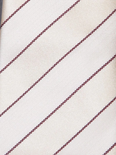 Shop Brunello Cucinelli Silk Tie In Neutrals