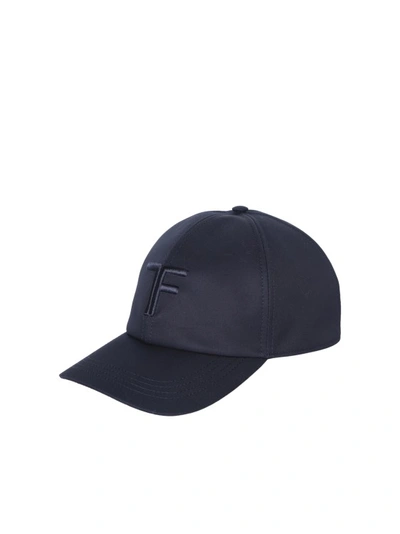 Shop Tom Ford Blue Cotton Hat In Black