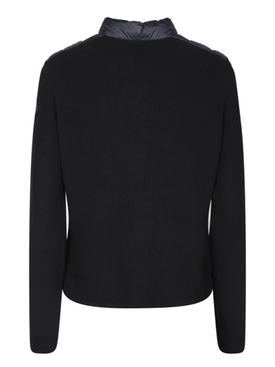 Shop Moncler Nylon And Cotton Cardigan In Black