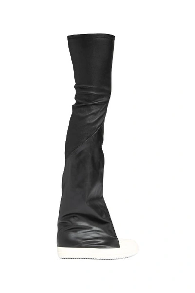 Shop Rick Owens Oblique Thigh High Sneaks In Black