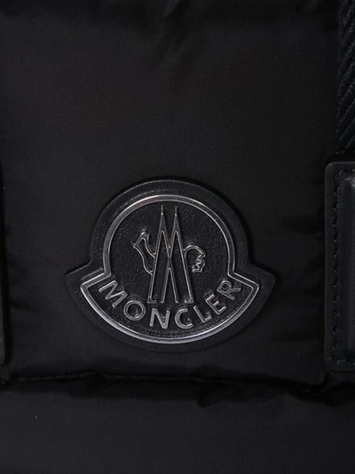 Shop Moncler Nylon And Leather Bag In Black