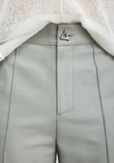 Shop Aeron Zima - Leather Pants In Grey