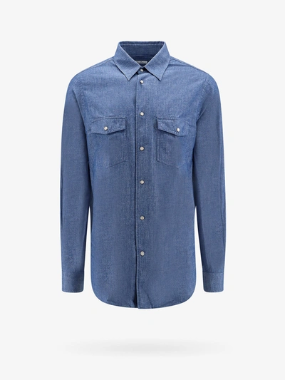 Shop Loro Piana Shirt In Blue