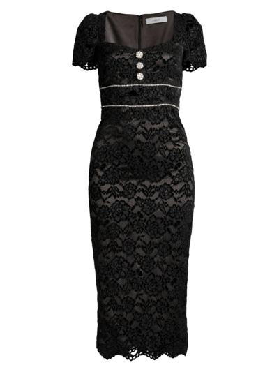 Shop Likely Women's Stirling Lace Sheath Midi-dress In Black