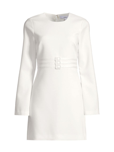 Shop Likely Women's Elena Long-sleeve Belted Minidress In White