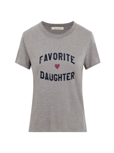 Shop Favorite Daughter Women's Cotton-blend Logo T-shirt In Heather Grey