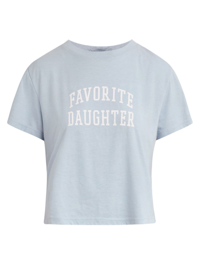 Shop Favorite Daughter Women's Collegiate Crop T-shirt In Baby Blue