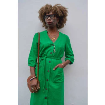 Shop Lowie Emerald Button Through Dress