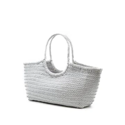 Shop Dragon Diffusion Nantucket White Woven Leather Bag