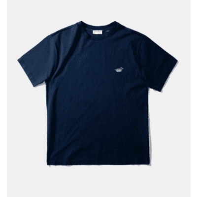 Shop Edmmond Studio Navy Duck Patch T-shirt In Blue