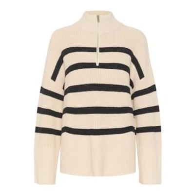 Shop Part Two Rajana Organic Cotton Knitted Pullover | Whitecap Grey Stripe