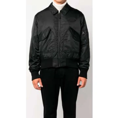 Shop Moschino Bomber Jacket With Logo Patch In Black