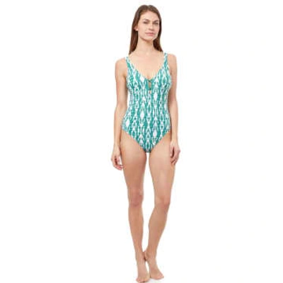 Shop Gottex E24032074 Iota Swimsuit In Emerald