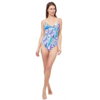 Shop Gottex E24012030 Tropic Boom Swimsuit In Multi Blue
