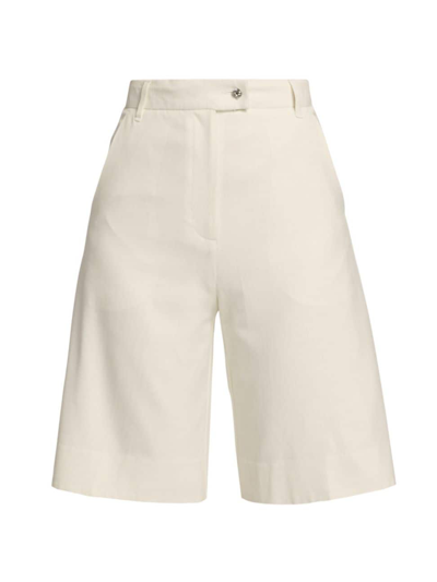 Shop Derek Lam 10 Crosby Women's Liliam Wide-leg Bermuda Shorts In Off White