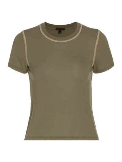 Shop Atm Anthony Thomas Melillo Women's Modal Rib Short-sleeve Tee In Army