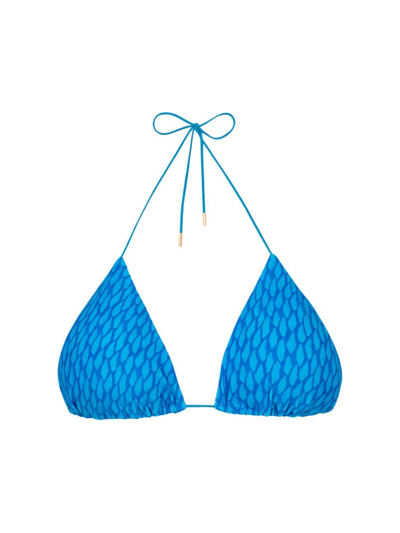 Shop Vix By Paula Hermanny Women's Hidra Printed Triangle Bikini Top In Neutral