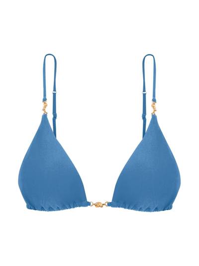 Shop Vix By Paula Hermanny Women's Cora Triangle Bikini Top In Light Blue
