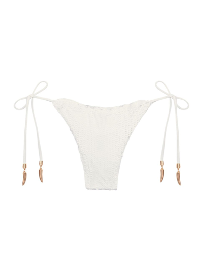 Shop Vix By Paula Hermanny Women's Diara Scales Bikini Bottom In Off White
