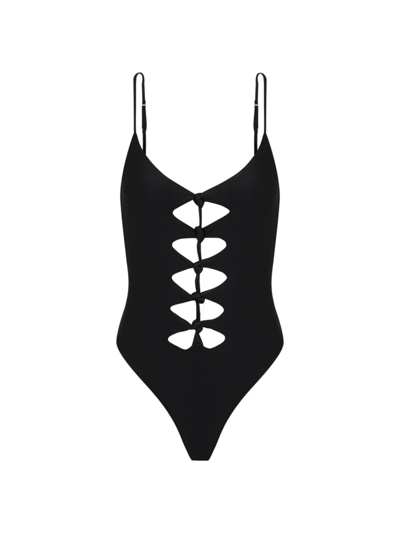 Shop Vix By Paula Hermanny Women's Megan Cut-out One-piece Swimsuit In Black