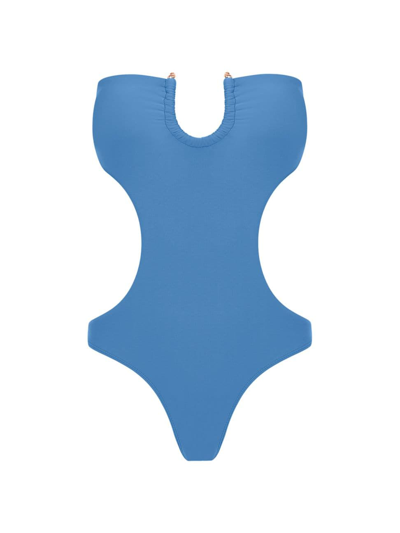 Shop Vix By Paula Hermanny Women's Cora U-insert One-piece Swimsuit In Light Blue