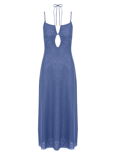 Shop Vix By Paula Hermanny Women's Mina Strappy Keyhole Midi-dress In Light Blue