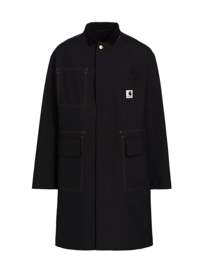 Shop Sacai Men's  X Carhartt Wip Suiting Bonding Coat In Black